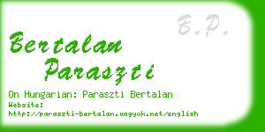 bertalan paraszti business card